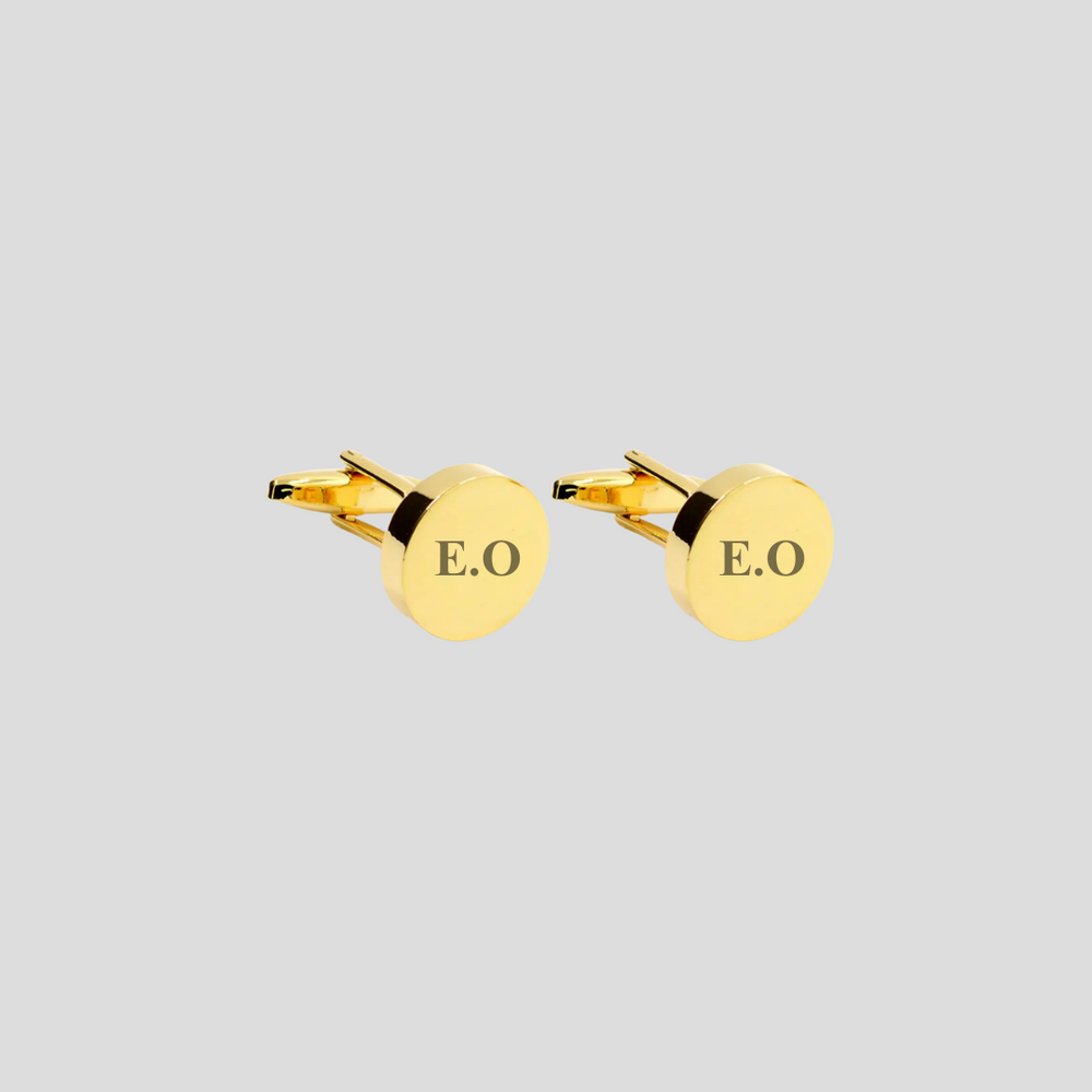 Engraved Gold Cufflinks