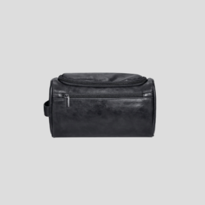 Toiletry Bag - Black Faux Leather